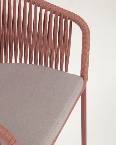 Silla Yanet de cuerda terracota y patas de acero galvanizado
