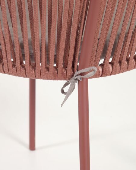 Silla Yanet de cuerda terracota y patas de acero galvanizado