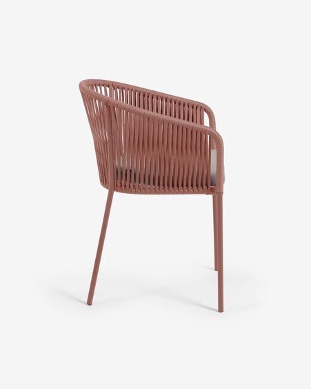 Silla Yanet de cuerda terracota y patas de acero galvanizado