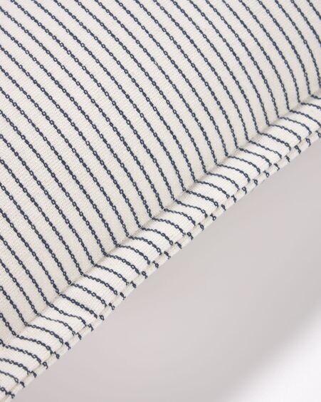 Funda cojín Aleria algodón rayas gris y blanco 60 x 60 cm