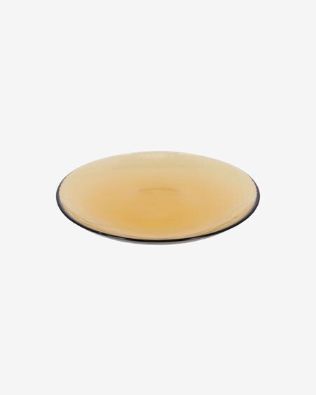 Plato de postre Nausica de cristal naranja