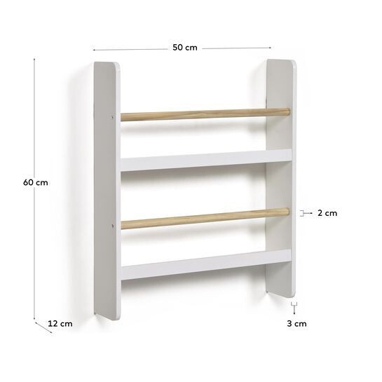 Estantería Gopi de madera maciza de pino acabado natural y blanco 50x60 cm FSC MIX Credit