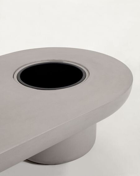Mesa de centro de exterior Taimi de cemento Ø 140 x 60 cm