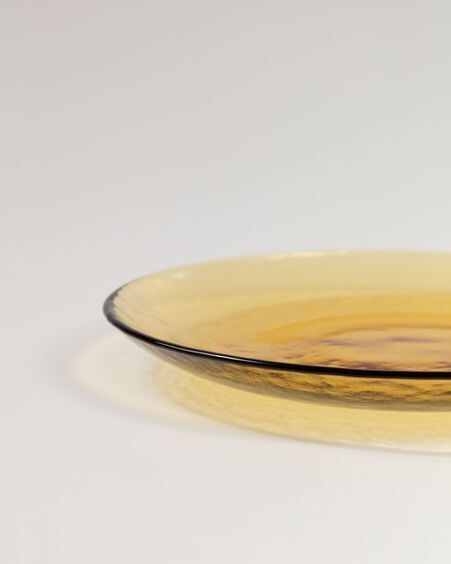 Plato de postre Nausica de cristal naranja