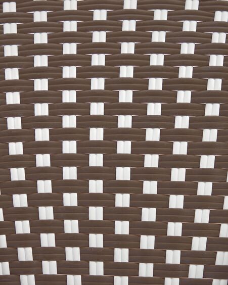 Silla de exterior bistro Marilyn de aluminio y ratán sintético marrón y blanco