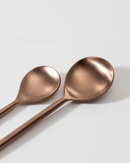 Set Kelda de 16 cubiertos cobre mango redondo