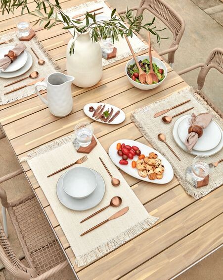 Set Kelda de 16 cubiertos cobre mango redondo