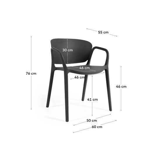 Silla 100% de exterior Ania negro