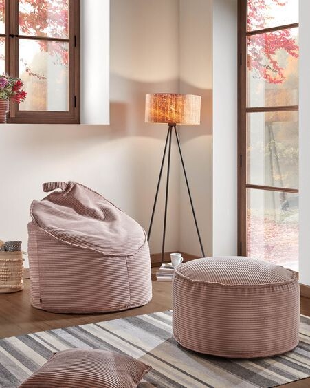 Puf Wilma pana gruesa rosa Ø 80 cm