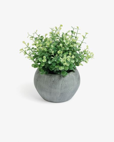 Planta artificial Eucalipto con maceta gris 19 cm
