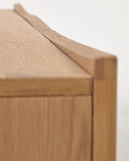 Mueble TV Rasha 3 puertas de chapa de roble acabado natural 160 x 45 cm