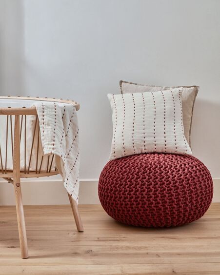 Puf redondo Kennis 100% algodón terracota Ø 60 cm