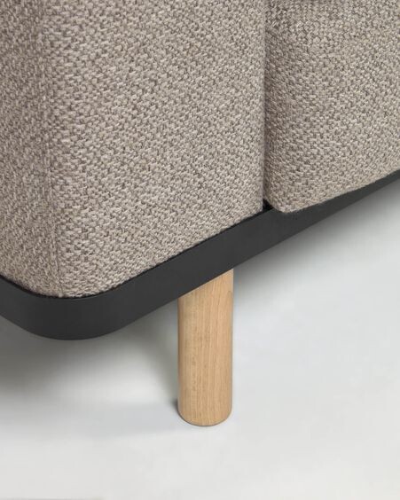 Sofá Noa 3 plazas beige con patas acabado natural 230 cm