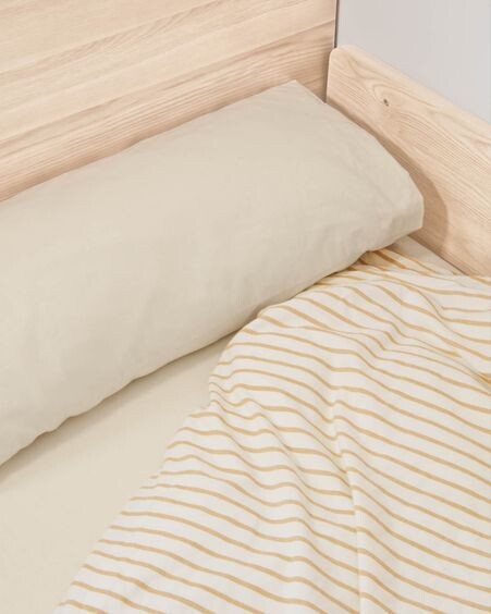 Set Ghia funda nórdica, bajera y funda almohada algodón orgánico GOTS rayas 70 x 140 cm