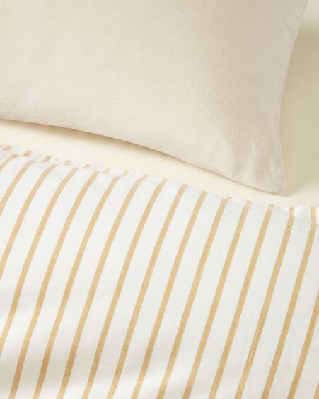 Set Ghia funda nórdica, bajera y funda almohada algodón orgánico GOTS rayas 70 x 140 cm