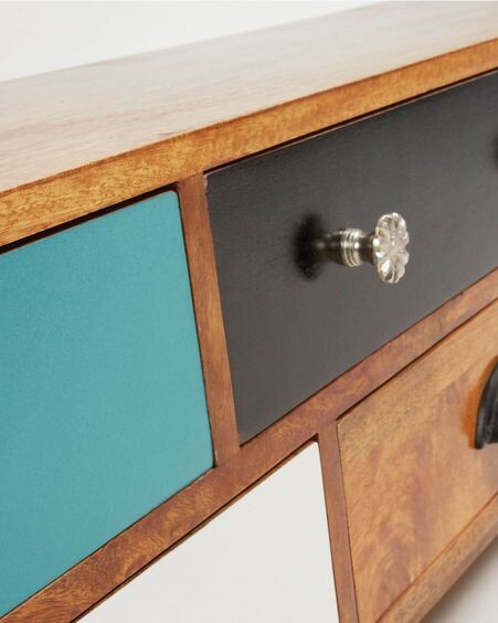 Mueble TV Conrad de madera maciza de mango 160 x 41 cm