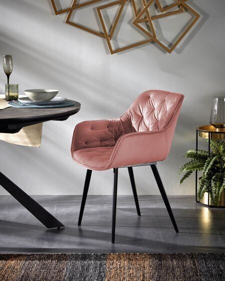 Silla Mulder terciopelo rosa