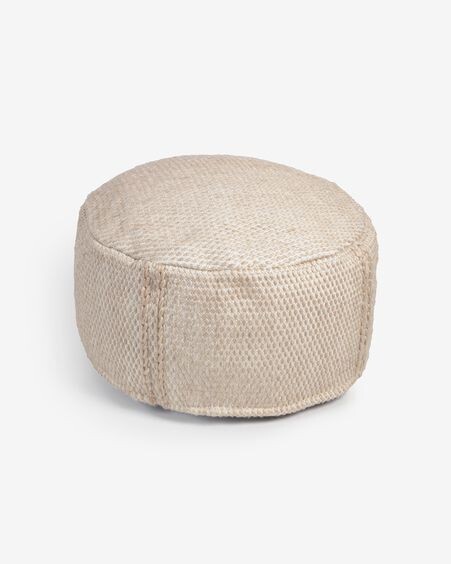 Puf redondo Kaie 100% PET beige Ø 62 cm
