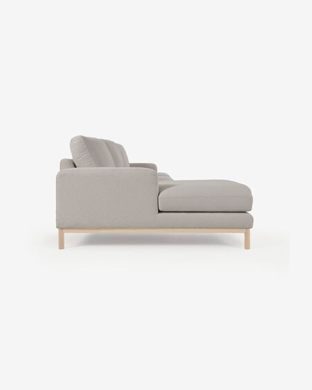 Sofá Mihaela 3 plazas con chaise longue izquierdo de borrego gris 264 cm