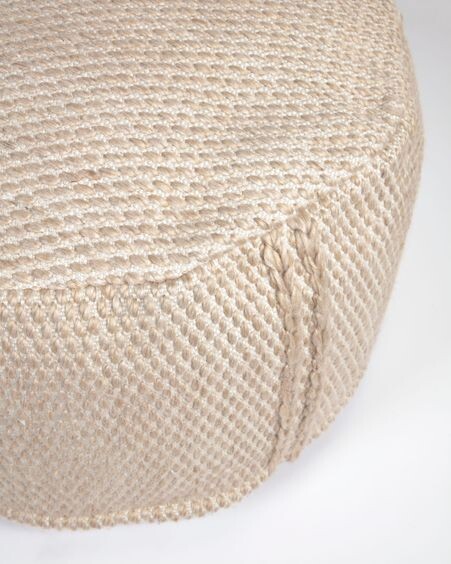 Puf redondo Kaie 100% PET beige Ø 62 cm