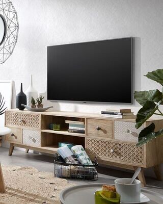 Mueble TV Hoob de madera maciza de mango 160 x 51 cm