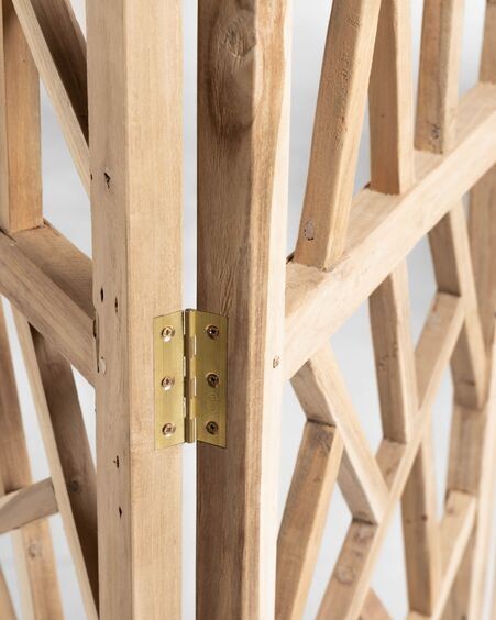 Biombo Avaline de madera maciza de teca 135 x 180 cm