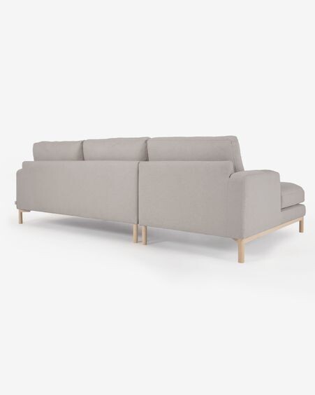 Sofá Mihaela 3 plazas con chaise longue izquierdo de borrego gris 264 cm