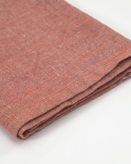 Set Abinadi de 2 servilletas de algodón y lino terracota