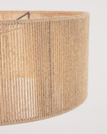 Pantalla lámpara de techo Crista de yute con acabado natural Ø 47 cm