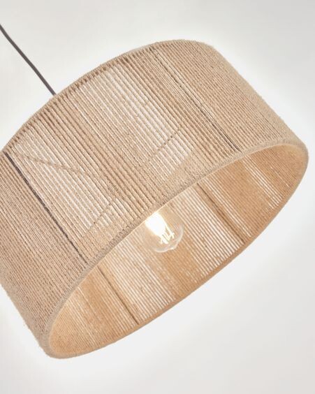 Pantalla lámpara de techo Crista de yute con acabado natural Ø 47 cm