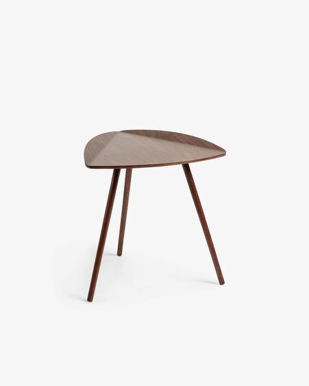 Mesa auxiliar Damasc chapado madera nogal 45 x 47 cm