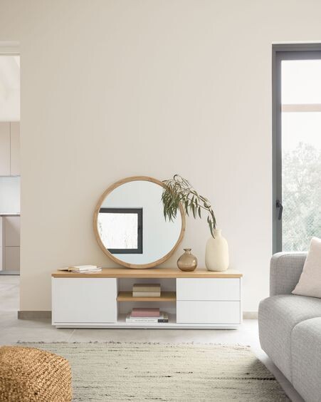 Espejo redondo Alum madera maciza mindi Ø 80 cm