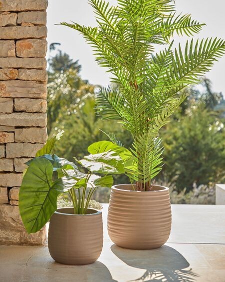 Planta artificial Palmera de helecho con maceta negro 150 cm