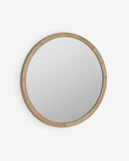 Espejo redondo Alum madera maciza mindi Ø 80 cm