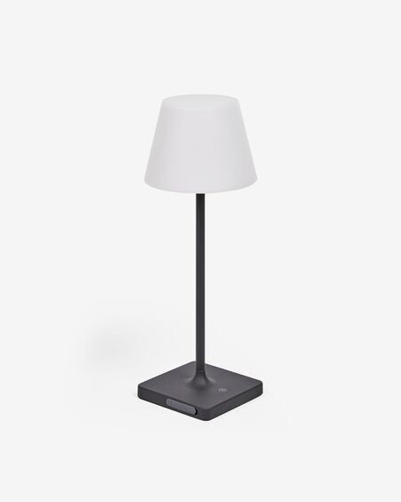 Lámpara de mesa de exterior Aluney con acabado negro