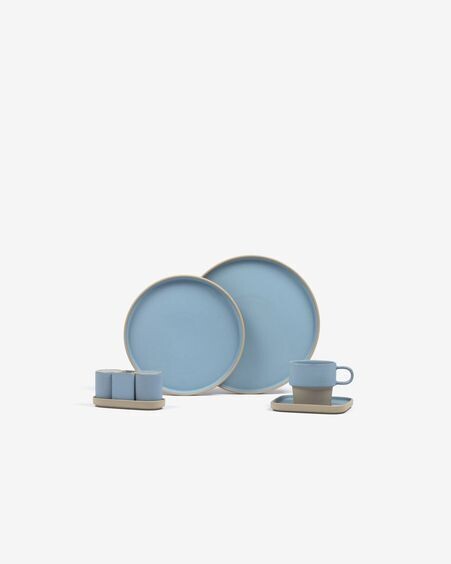 Set Midori salero y pimentero cerámica azul
