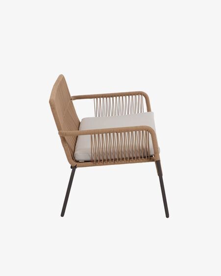 Sofá Samanta 2 plazas cuerda beige 133 cm