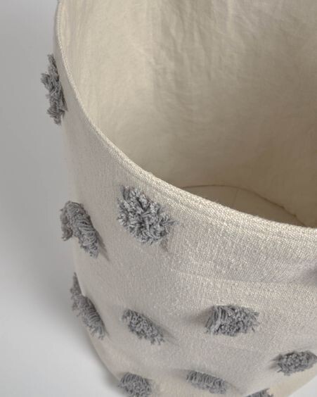 Cesta grande Khrista 100% algodón orgánico (GOTS) gris