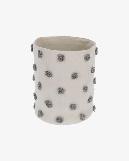 Cesta grande Khrista 100% algodón orgánico (GOTS) gris
