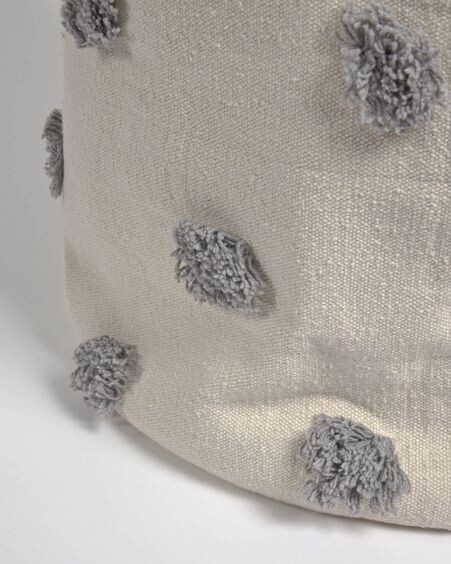 Cesta grande Khrista 100% algodón orgánico (GOTS) gris