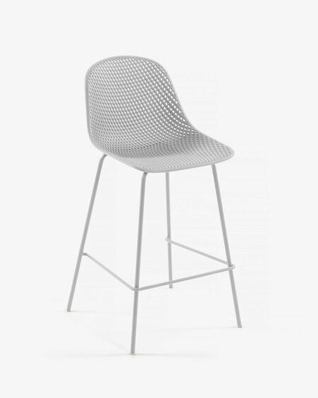 Taburete exterior Quinby blanco altura 75 cm