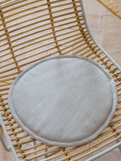 Cojín para silla redondo Prisca rosa Ø 35 cm
