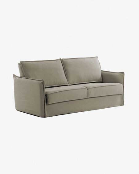 Sofá cama Samsa 2 plazas poliuretano beige 160 cm