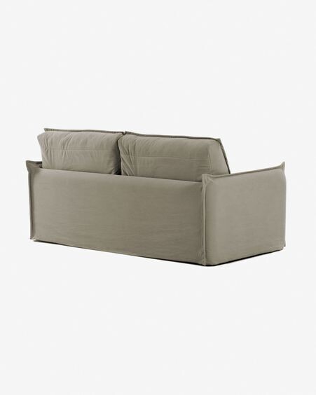 Sofá cama Samsa 2 plazas poliuretano beige 160 cm
