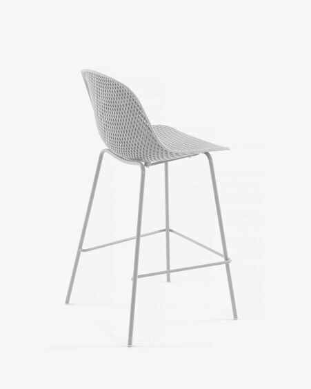 Taburete exterior Quinby blanco altura 75 cm