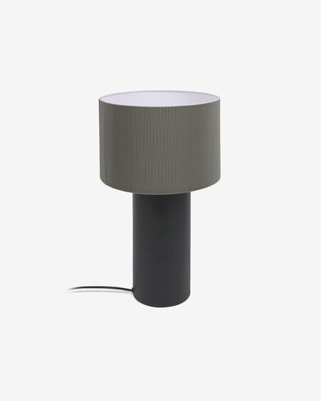 Lámpara de mesa Domicina de metal con acabado negro y gris