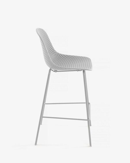 Taburete exterior Quinby blanco altura 75 cm