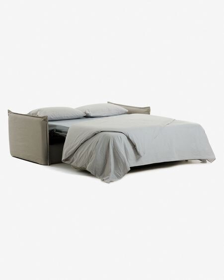 Sofá cama Samsa 2 plazas poliuretano beige 160 cm