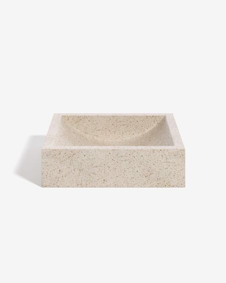 Lavabo encimera Delina de terrazo blanco 40 x 45 cm
