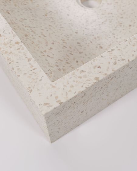 Lavabo encimera Delina de terrazo blanco 40 x 45 cm